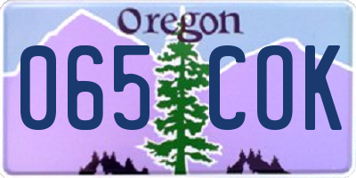 OR license plate 065COK
