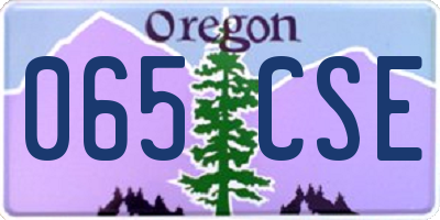 OR license plate 065CSE