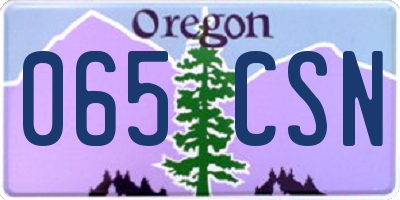 OR license plate 065CSN
