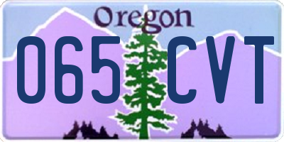 OR license plate 065CVT