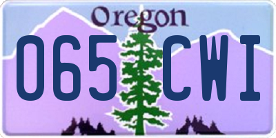 OR license plate 065CWI