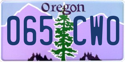OR license plate 065CWO