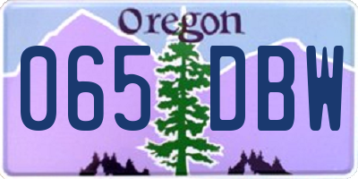 OR license plate 065DBW
