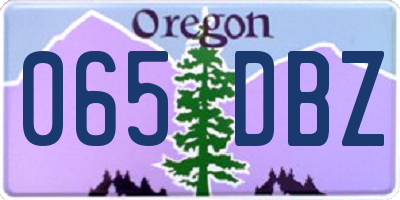 OR license plate 065DBZ
