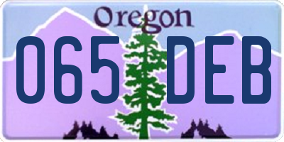 OR license plate 065DEB