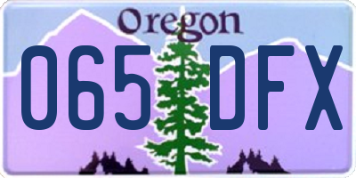 OR license plate 065DFX