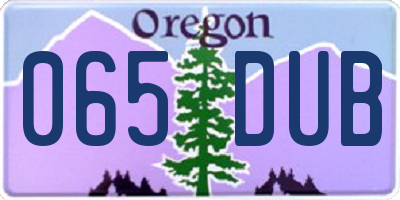 OR license plate 065DUB