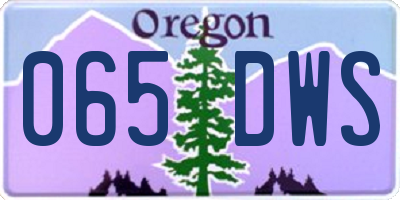 OR license plate 065DWS