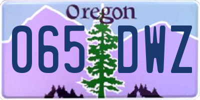OR license plate 065DWZ