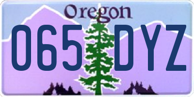 OR license plate 065DYZ