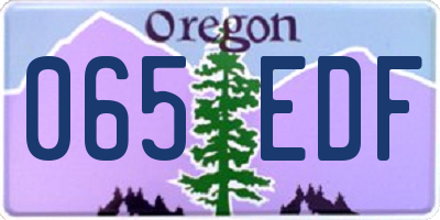 OR license plate 065EDF
