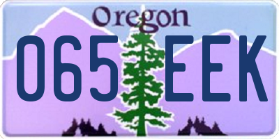 OR license plate 065EEK