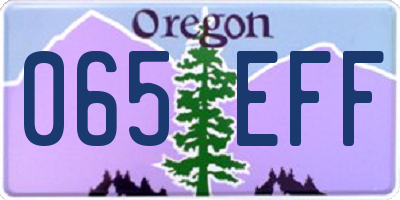 OR license plate 065EFF
