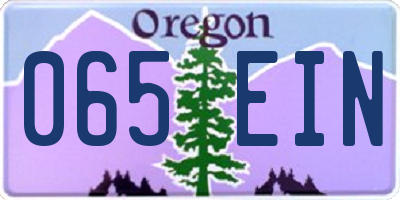OR license plate 065EIN