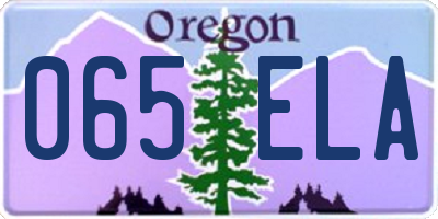 OR license plate 065ELA