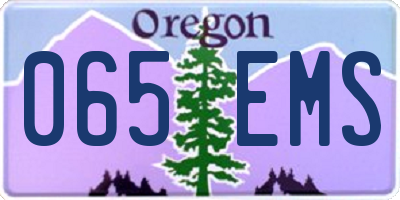 OR license plate 065EMS