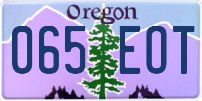 OR license plate 065EOT
