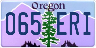 OR license plate 065ERI