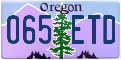OR license plate 065ETD
