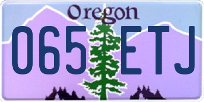 OR license plate 065ETJ