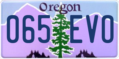 OR license plate 065EVO