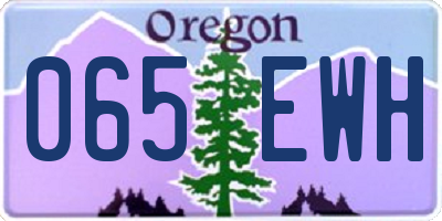 OR license plate 065EWH