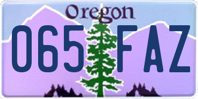 OR license plate 065FAZ