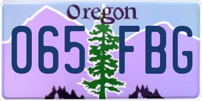 OR license plate 065FBG