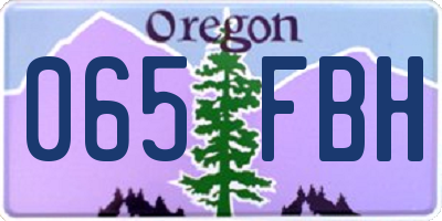 OR license plate 065FBH