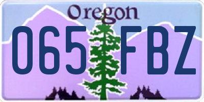 OR license plate 065FBZ