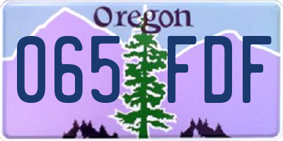 OR license plate 065FDF