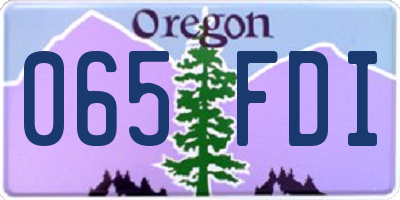 OR license plate 065FDI