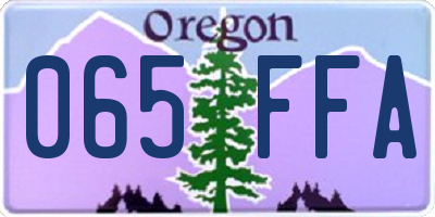 OR license plate 065FFA