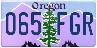 OR license plate 065FGR