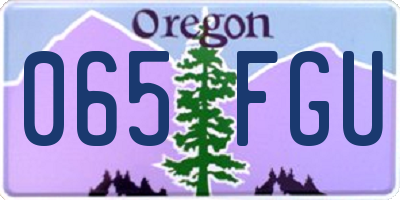 OR license plate 065FGU