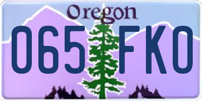 OR license plate 065FKO