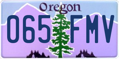 OR license plate 065FMV