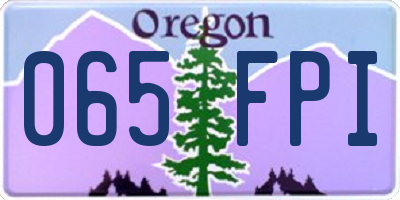 OR license plate 065FPI