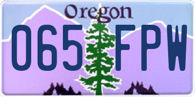 OR license plate 065FPW