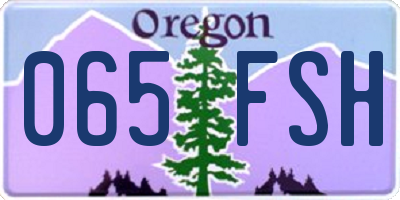 OR license plate 065FSH