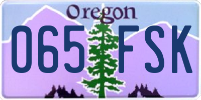 OR license plate 065FSK