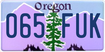 OR license plate 065FUK