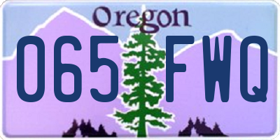 OR license plate 065FWQ