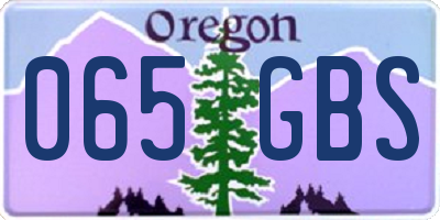OR license plate 065GBS