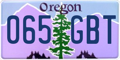 OR license plate 065GBT