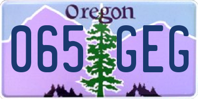 OR license plate 065GEG