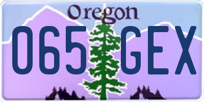 OR license plate 065GEX