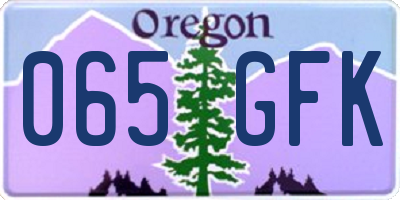 OR license plate 065GFK