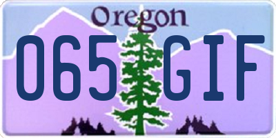 OR license plate 065GIF