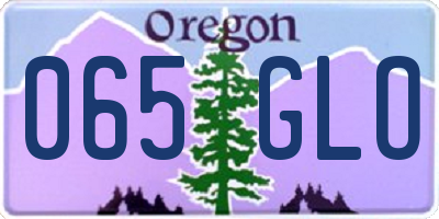 OR license plate 065GLO